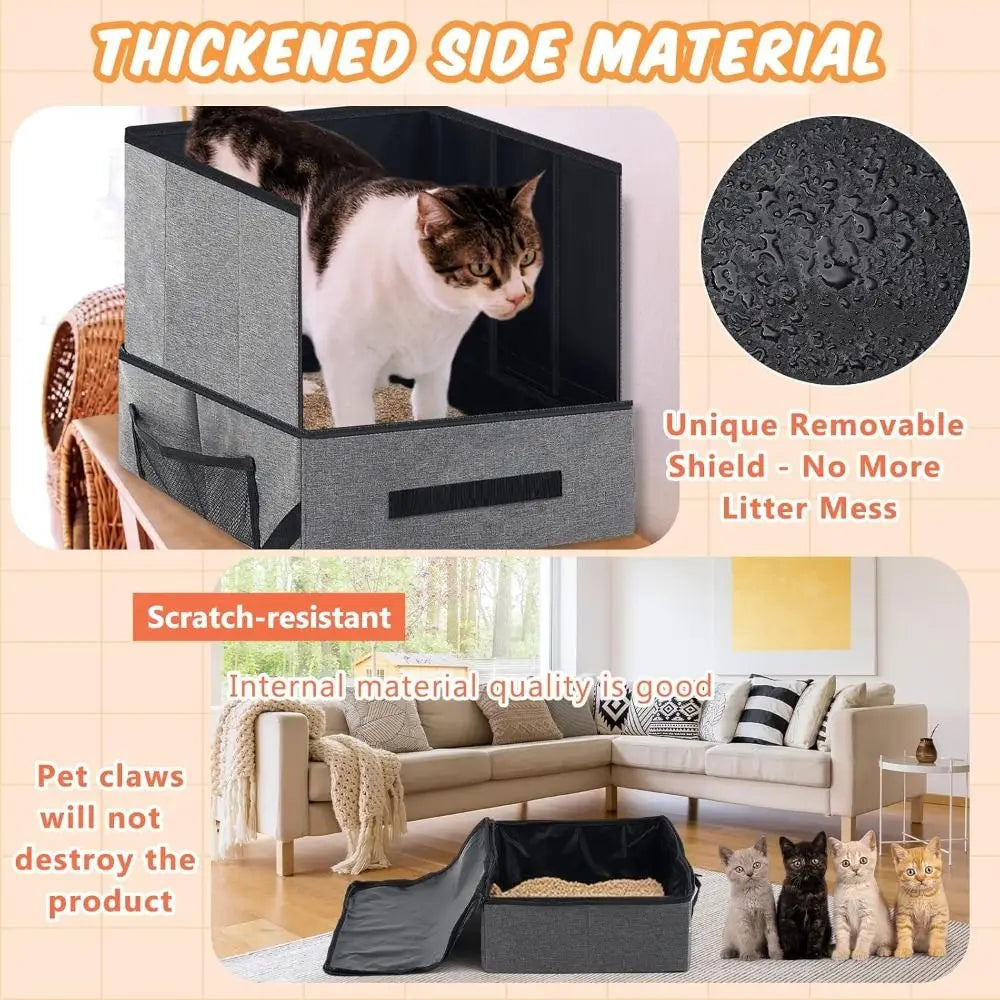 Petssify Portable Collapsible Cat Litter Box – Leak-Proof Travel Pan