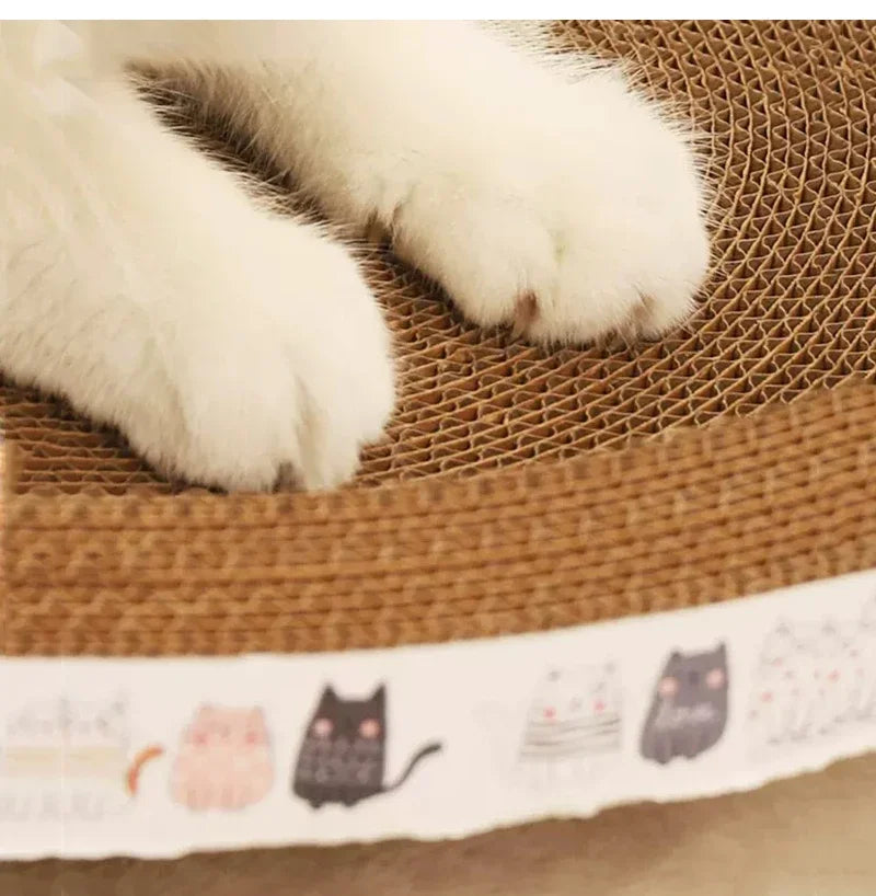 Petssify Corrugated Cat Scratching Post with Catnip – Wear-Resistant Scratcher & Bed