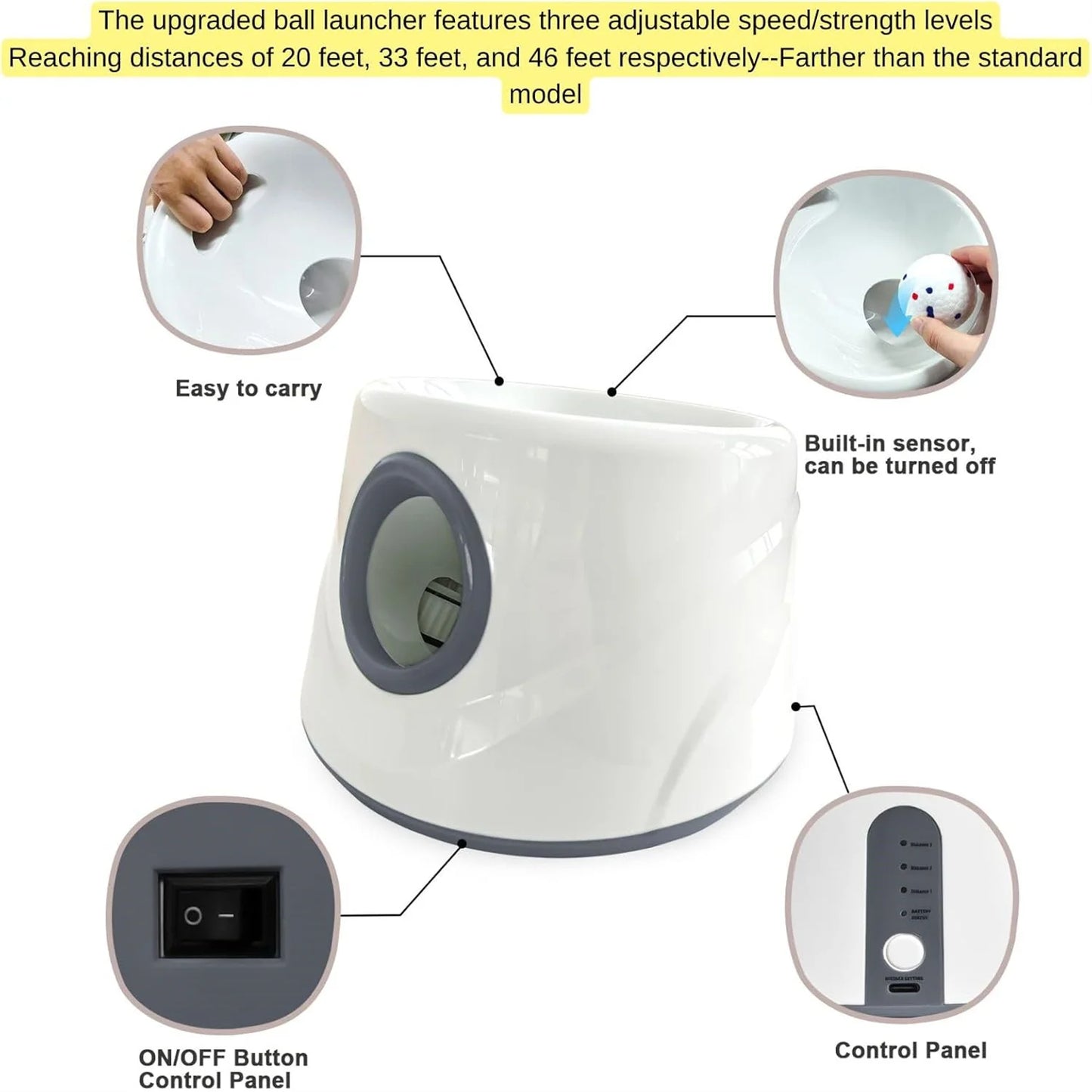 Automatic Pet Ball Throwing Machine | Compact Size | Carries 3 Balls | Outdoor Dog Thrower