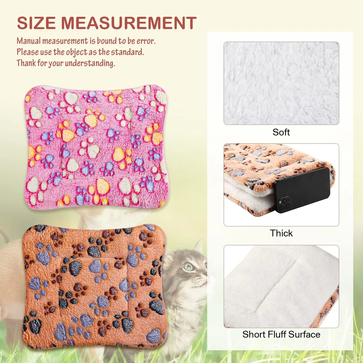Petssify Thicken Flannel Pet Bed – Soft Warm Sleeping Mat for Small & Medium Dogs