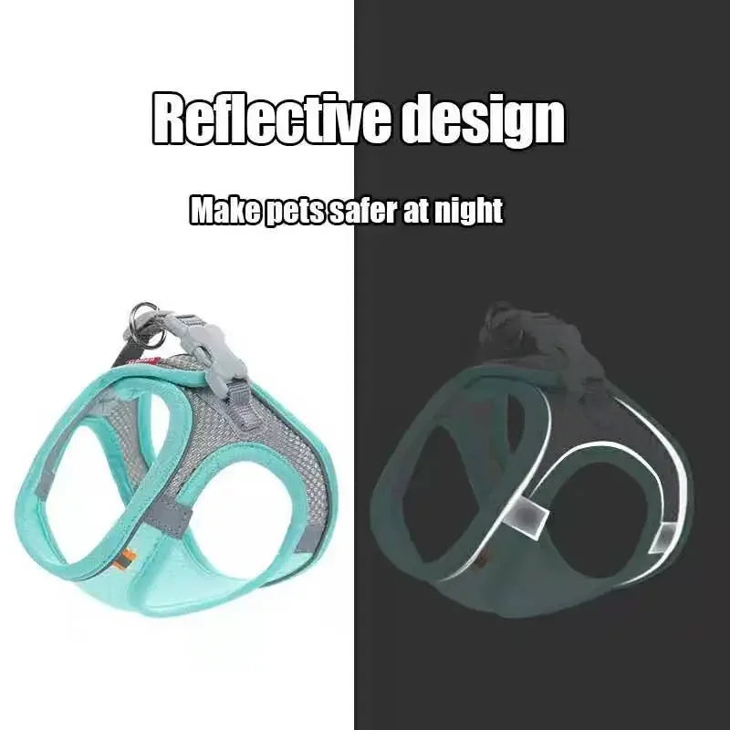 Reflective Pet Harness Vest | Breathable & Adjustable | No-Pull Chest Rope | For Small & Medium Dogs