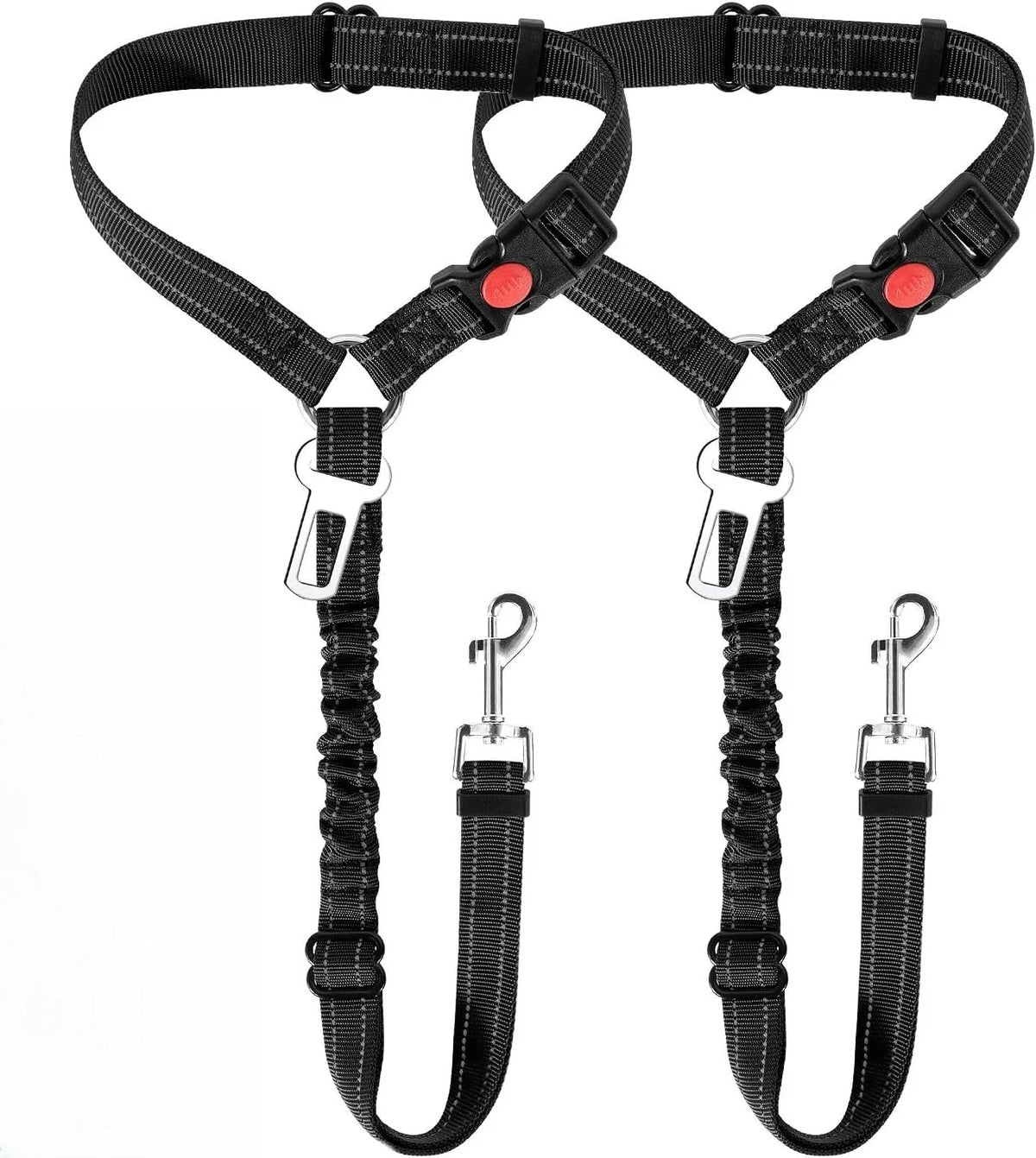 Petssify Dog Seat Belt – Adjustable Car Safety Tether with Bungee Buffer