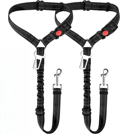 Petssify Dog Seat Belt – Adjustable Car Safety Tether with Bungee Buffer