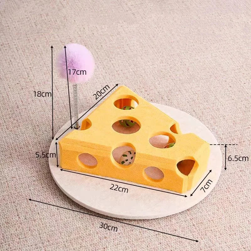 Interactive Cat Toy Maze Game Teasing Kitten Pet Puzzle with Bell Balls Funny Dig Hole Box Felt Tunnel Self-Entertaining Tool