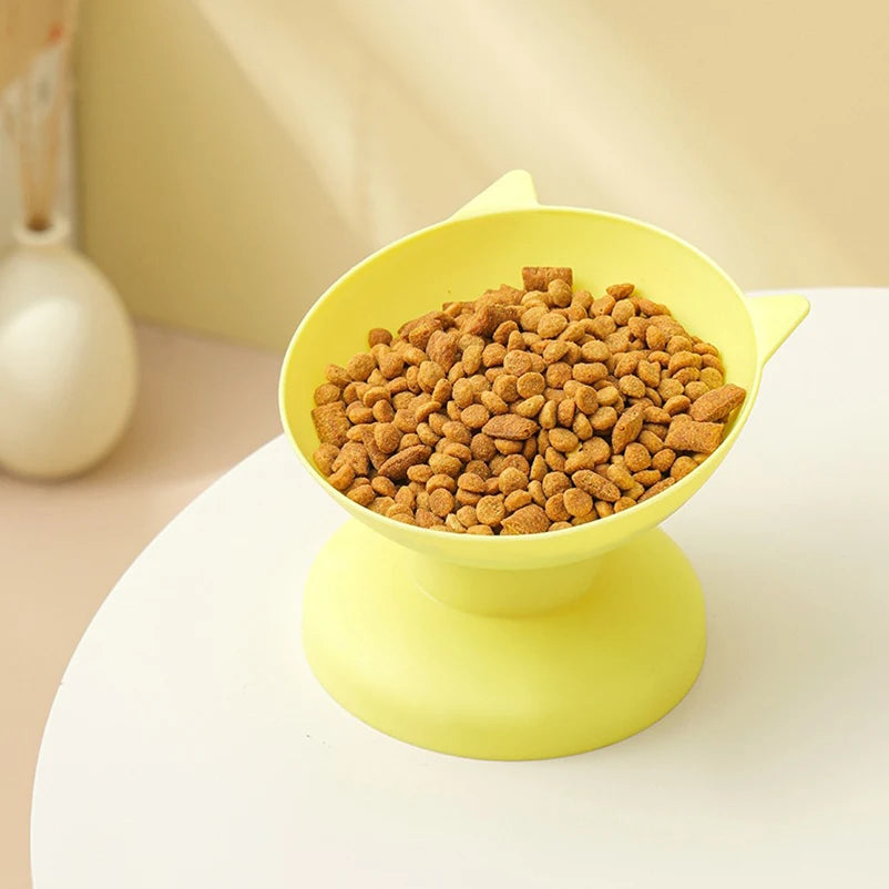 New sales of high foot bowl kitten neck guard firmly prevent upset plastic bowl candy color cat food for dog food bowl