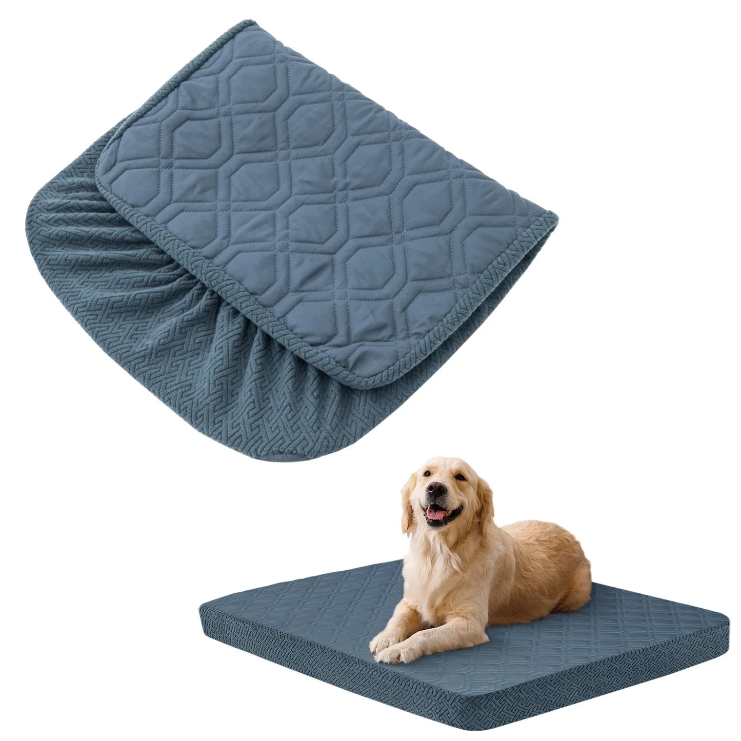 Petssify Waterproof Replacement Dog Bed Cover – Quilted Washable Pet Bed Cover
