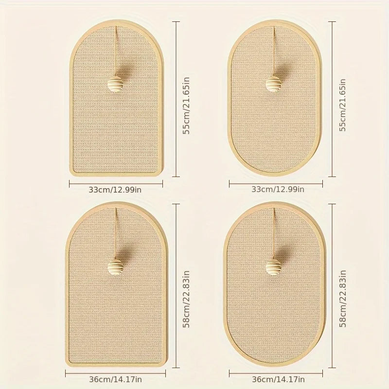 Petssify 3-in-1 Sisal Cat Station – Washable Wall-Mounted Scratcher with Toy