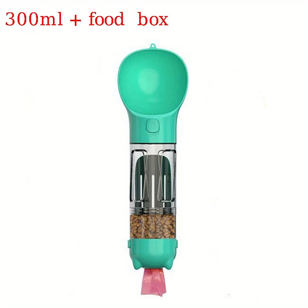 4-in-1 Portable Dog Water Bottle & Travel Feeder – Leak-Proof