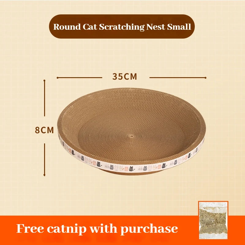 Petssify Corrugated Cat Scratching Post with Catnip – Wear-Resistant Scratcher & Bed