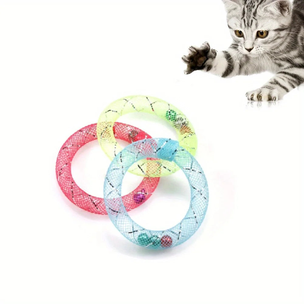 Petssify Donut-Shaped Self-Play Cat Toy – Flexible Tube with Bell Sound