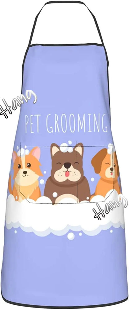Petssify Waterproof Pet Grooming Apron – Adjustable Kitchen & BBQ Bib with Pockets