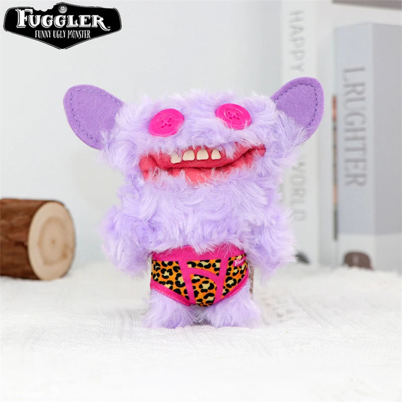 12cm Original FUGGLER Plush Toys Keychains Funny Ugly Teeth Monster Crazy Rabbit Wide-Eyed Fugguler Peluche Dolls Pendants Gifts
