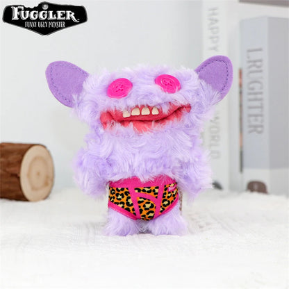 12cm Original FUGGLER Plush Toys Keychains Funny Ugly Teeth Monster Crazy Rabbit Wide-Eyed Fugguler Peluche Dolls Pendants Gifts