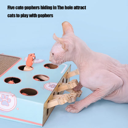 3-in-1 Interactive Cat Maze Toy with Scratcher & Gopher Chase Game