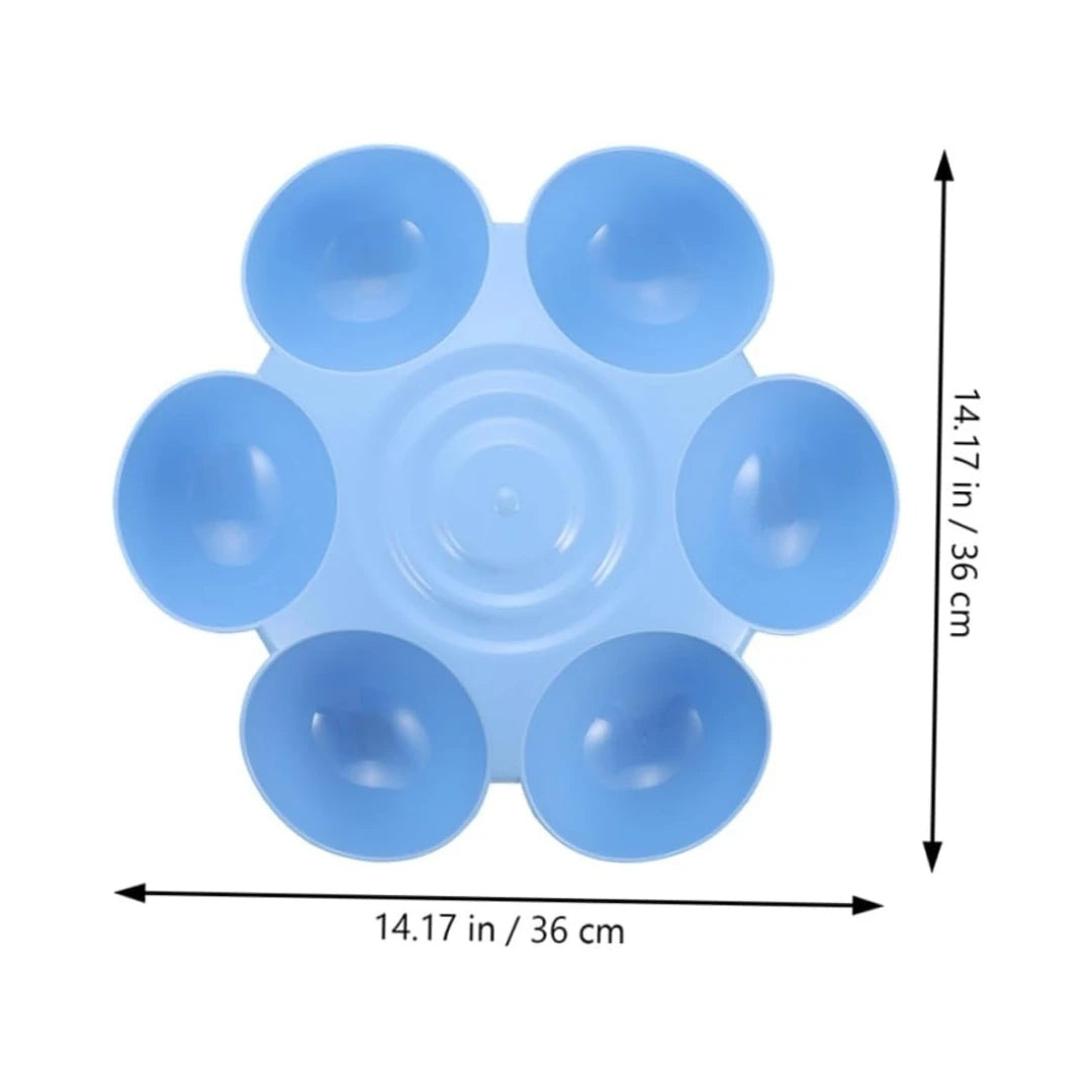 Petssify Flower-Shaped Multi-Compartment Pet Bowl – 6-Section Feeder