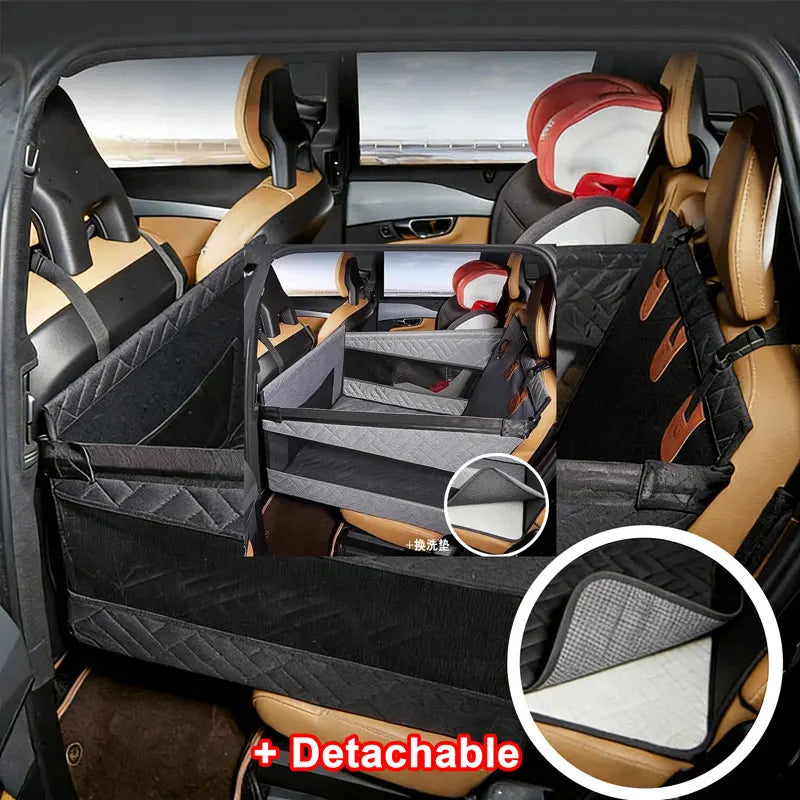 Petssify Full Coverage Pet Car Nest Bed – Back Seat Hammock Extender for Dogs