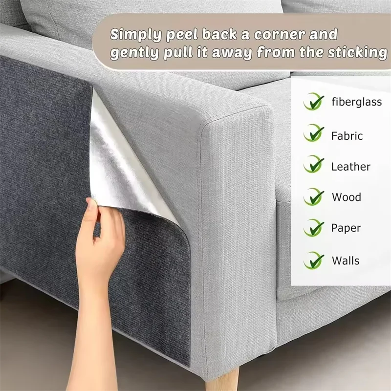 Petssify Self-Adhesive Cat Scratcher Sofa Protector – Trimmable Carpet Mat (7 Colors)