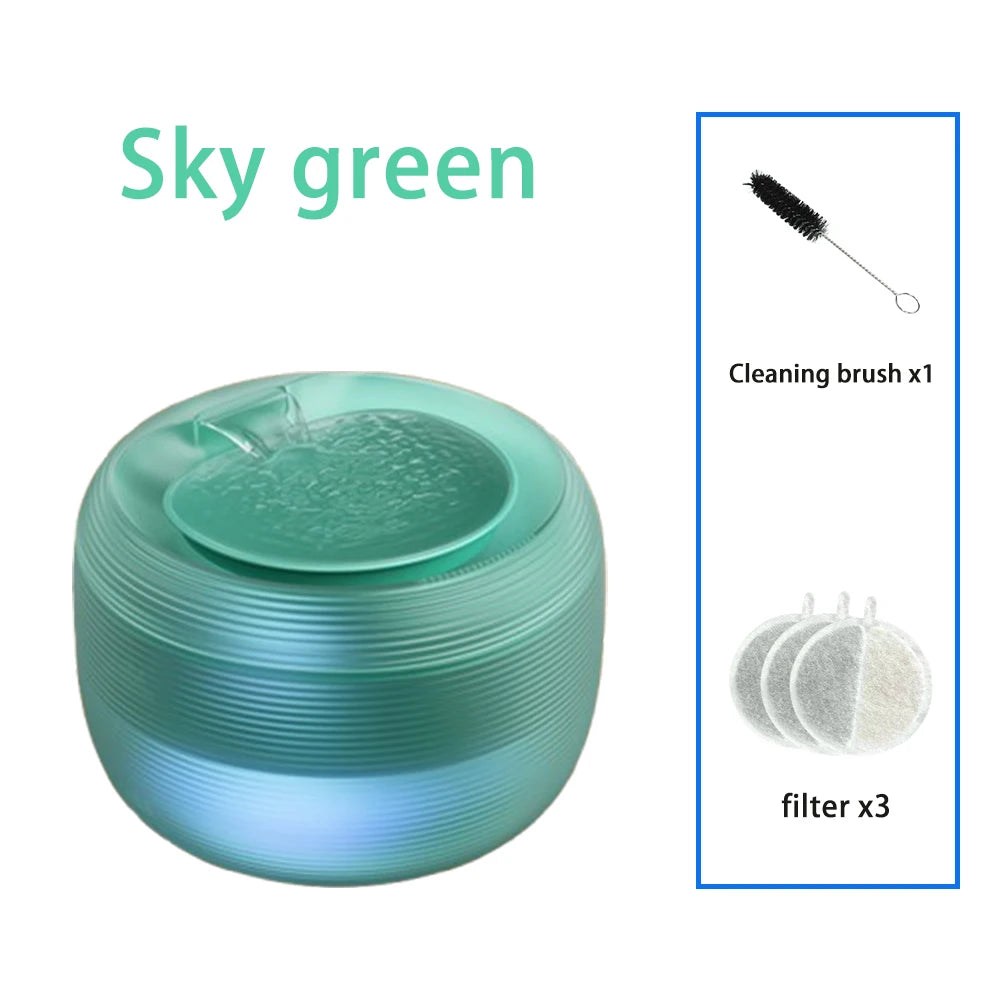 Smart Ultra Quiet Waterfall ﻿ 2.5L Cat Water Dispenser with Smart Pump Pet Water Fountain for Cats and Dogs Built-in LED Light