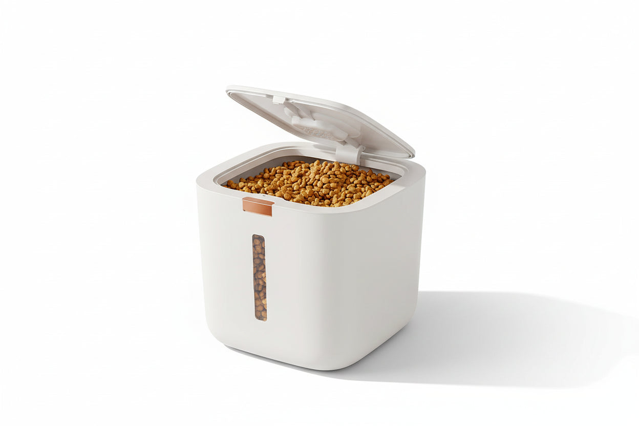 Large Pet Food Storage Barrel | Airtight & Moisture-Proof | For Cat & Dog Food | Sealed Freshness Container
