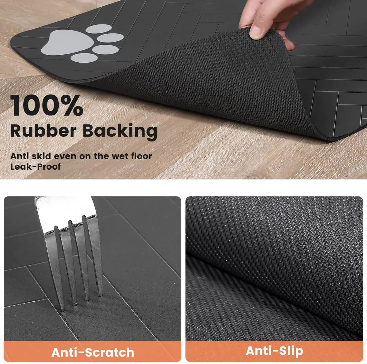 Petssify Absorbent Pet Feeding Mat – Waterproof Placemat for Dog & Cat Bowls
