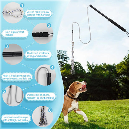 Petssify Flirt Pole — Durable Interactive Dog Exercise Toy for Small & Medium Dogs