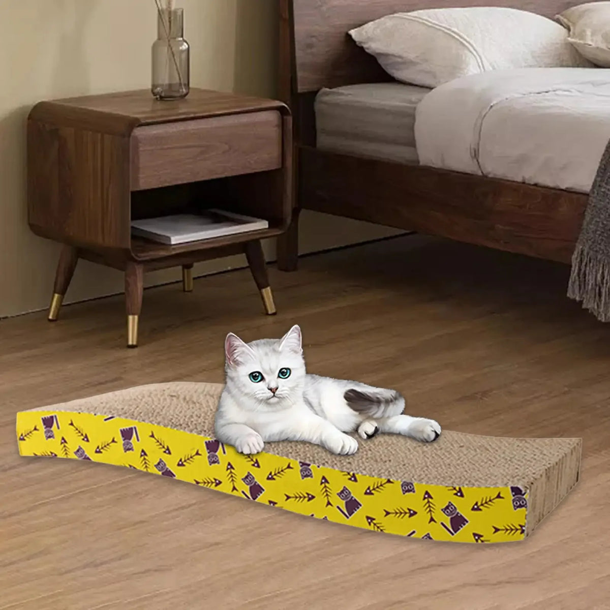 Petssify Cardboard Cat Scratcher Lounge Bed – Durable Scratch Pad & Nest