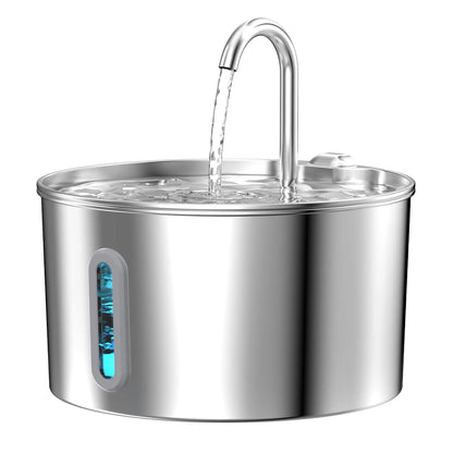 Petssify 2.2L Stainless Steel Cat Fountain – Silent Pump & Visual Window