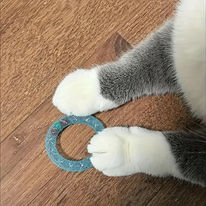 Petssify Donut-Shaped Self-Play Cat Toy – Flexible Tube with Bell Sound