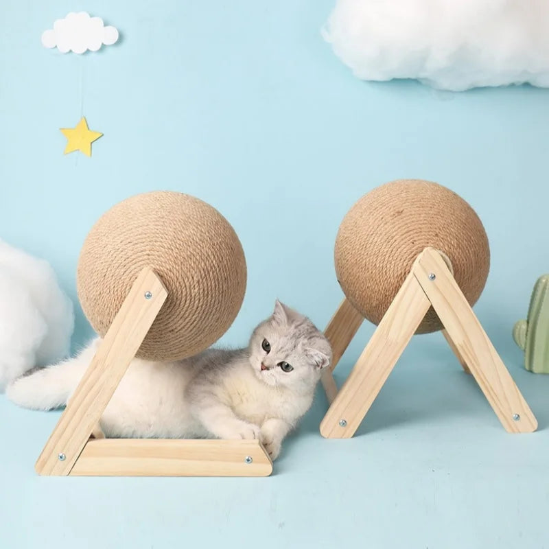 Petssify Sisal Rope Cat Scratching Ball Toy – L/V Shape Furniture Protector