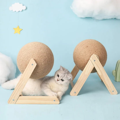 Petssify Sisal Rope Cat Scratching Ball Toy – L/V Shape Furniture Protector
