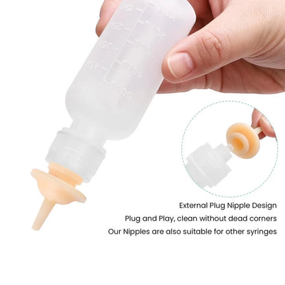 Petssify Newborn Pet Nursing Bottle Kit – 55ml with Silicone Nipples