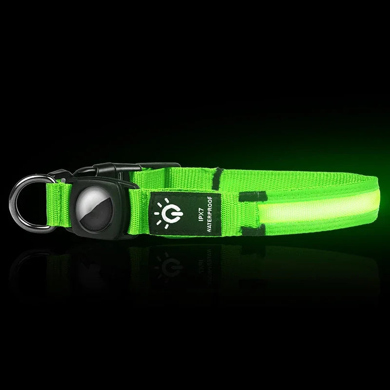 Petssify LED Collar with AirTag Holder – Waterproof Luminous Pet Collar