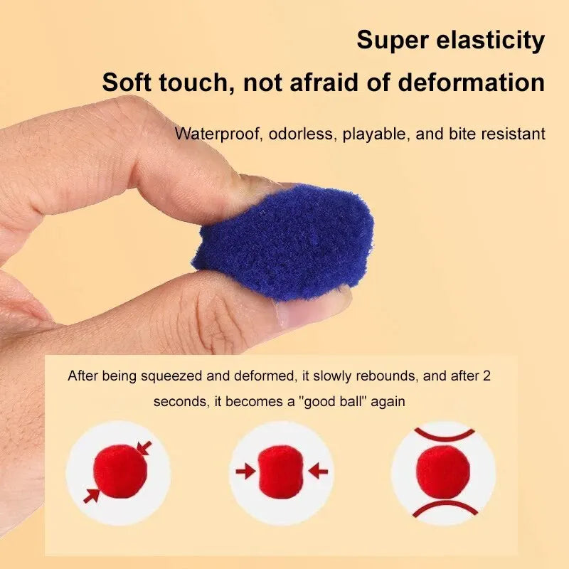 Cat Plush Ball Launcher Gun | Silent Interactive Toy | Mini Shooting Game | Stretchy Plush Balls