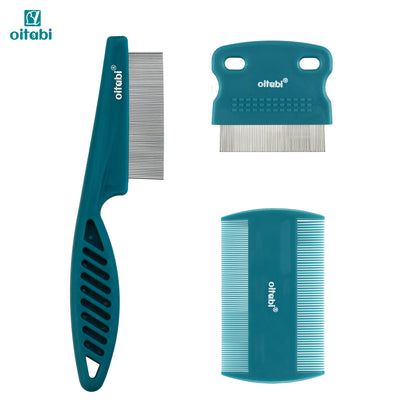 Petssify Oitabi Pet Grooming Comb Set – 5-Piece Stainless Steel Combs for Dogs & Cats