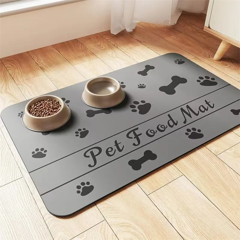 Petssify Absorbent Pet Feeding Mat – Waterproof Placemat for Dog & Cat Bowls
