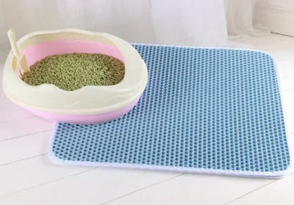 Double-Layer Cat Litter Mat | Waterproof & Non-Slip | Traps Sand & Litter | Washable | Bonus Gift Included