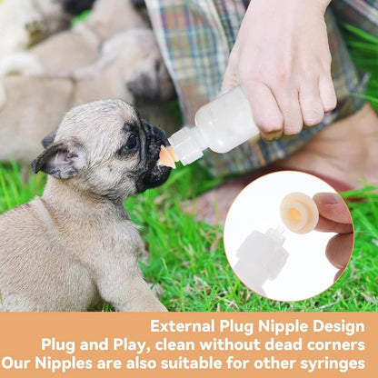 Petssify Newborn Pet Nursing Bottle Kit – 55ml with Silicone Nipples