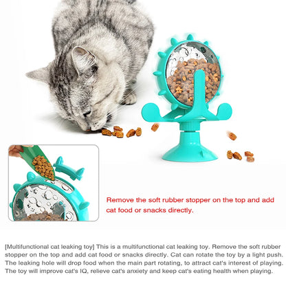 Interactive Treat Leaking Toy for Cats & Small Dogs | Slow Feeder | Rotatable Wheel | IQ Booster