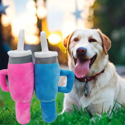 Plush Squeaky Dog Toy - Fun Cup Design, Soft Plush Material, Ideal For Large Breeds, Battery-Free