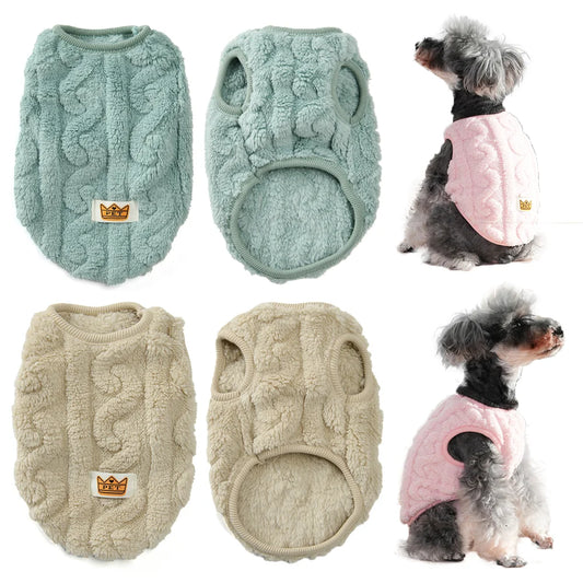 Fleece Warm Dog Cloth Sleeveless Soft Cozy Plush Vest Puppy Winter Overall for Small Medium Pet Sweatshirt  for Dog and Cat