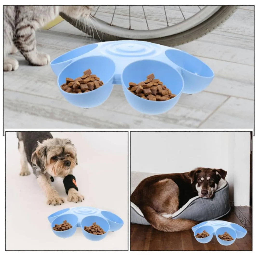 Petssify Flower-Shaped Multi-Compartment Pet Bowl – 6-Section Feeder