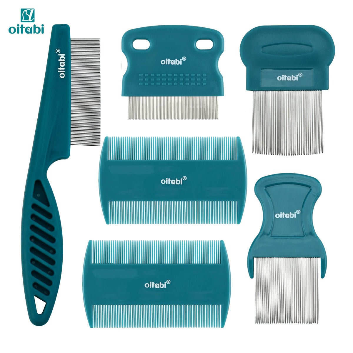 Petssify Oitabi Pet Grooming Comb Set – 5-Piece Stainless Steel Combs for Dogs & Cats
