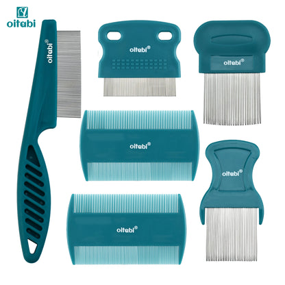Petssify Oitabi Pet Grooming Comb Set – 5-Piece Stainless Steel Combs for Dogs & Cats