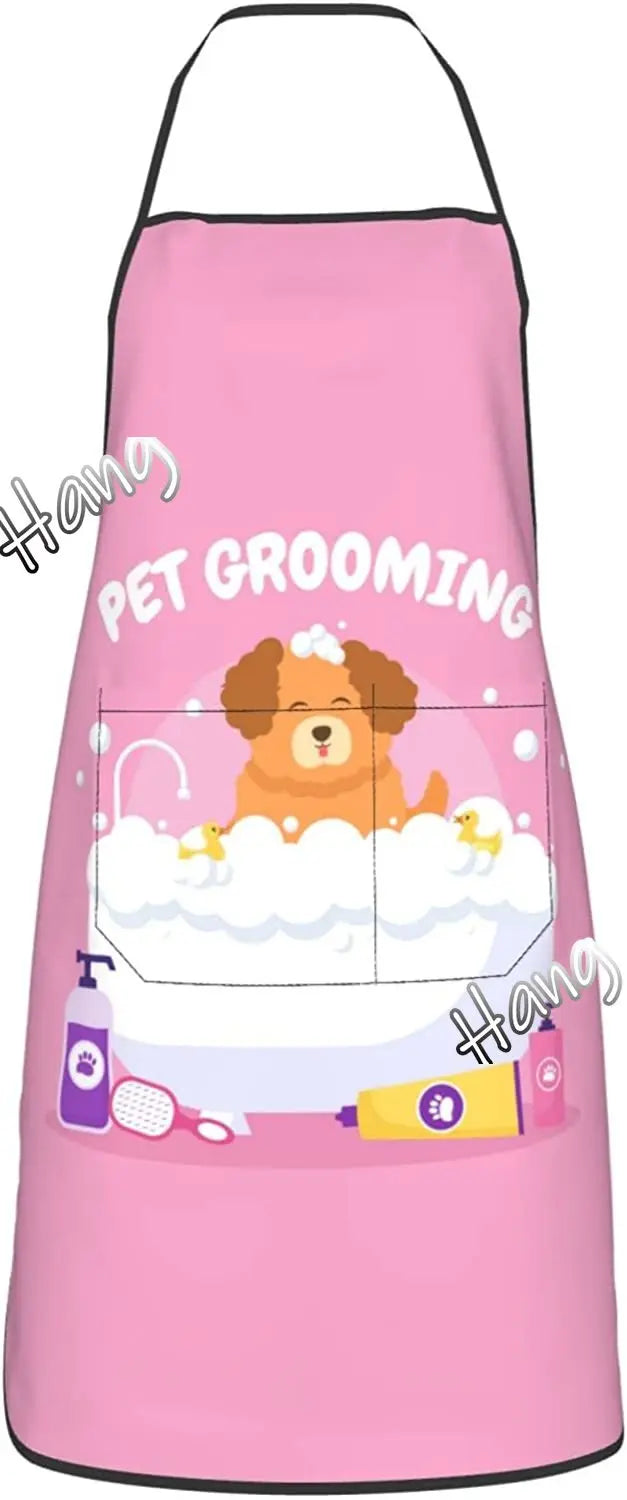 Petssify Waterproof Pet Grooming Apron – Adjustable Kitchen & BBQ Bib with Pockets