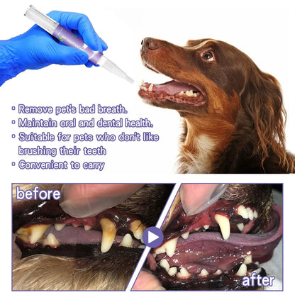 Pet Dental Oral Gel | No-Brush Teeth Cleaner | Removes Tartar & Bad Breath | For Dogs & Cats