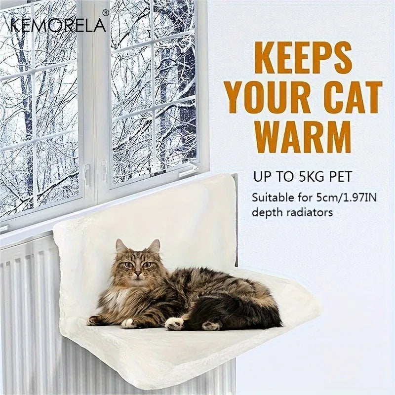 Petssify Hanging Cat Radiator Bed – Warm Fleece Cradle with Metal Frame