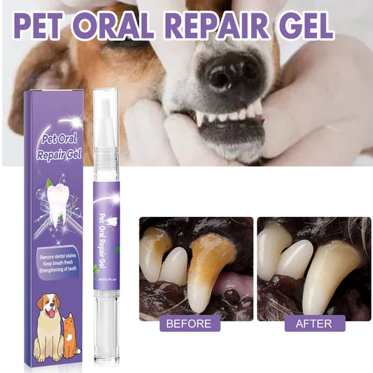 Pet Dental Oral Gel | No-Brush Teeth Cleaner | Removes Tartar & Bad Breath | For Dogs & Cats