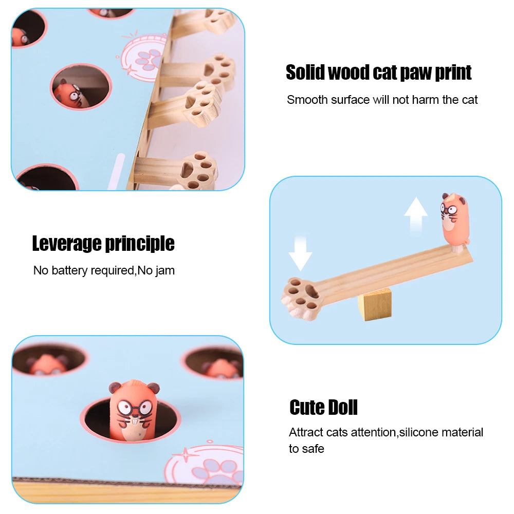 3-in-1 Interactive Cat Maze Toy with Scratcher & Gopher Chase Game