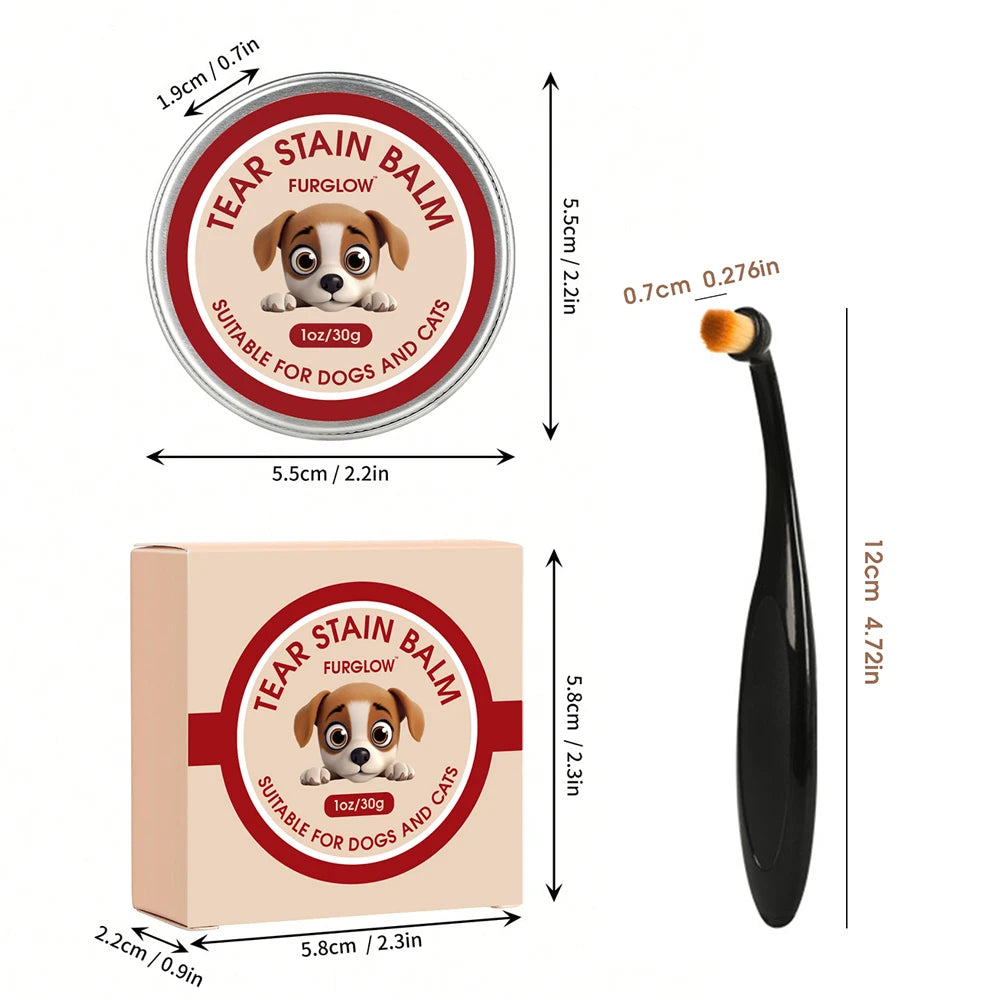 Petssify Tear Stain Cleaner – Gentle Formula for Dogs & Cats with Brush