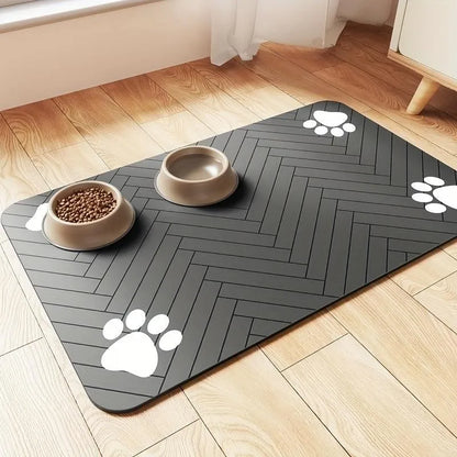 Petssify Absorbent Pet Feeding Mat – Waterproof Placemat for Dog & Cat Bowls